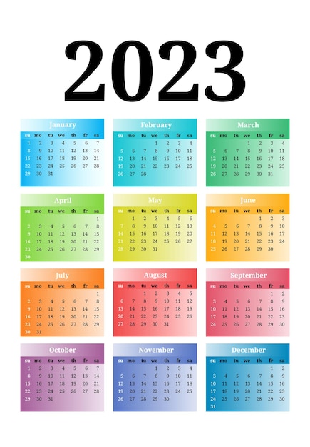 흰색 배경에 고립 된 2023 달력