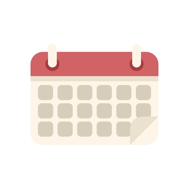 Calendar help icon flat vector Office support Work online isolated