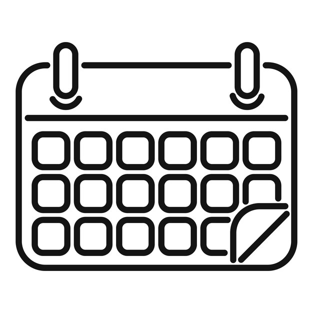 Calendar help icon outline vector Office support Work online