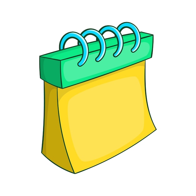 Vector calendar icon in cartoon style on a white background