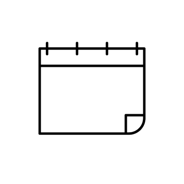 Значок линии календаря Простой стиль контура Концепция символа плана даты расписания Векторная иллюстрация на белом фоне Редактируемый штрих EPS 10