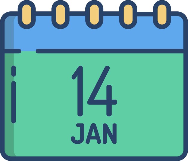 Calendar linear color illustration