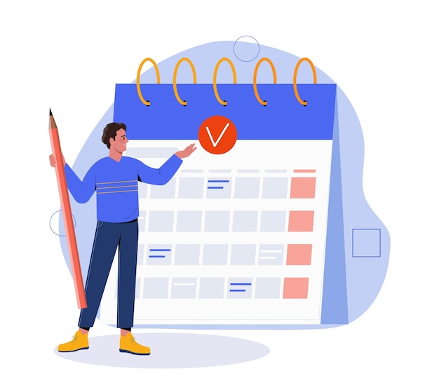 Vector calendar management concept