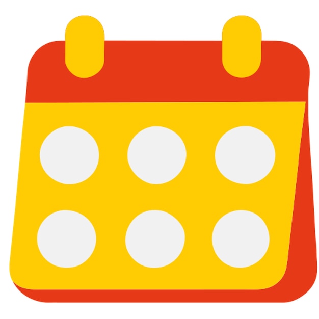 calendar ochre navy blue icon colored shapes