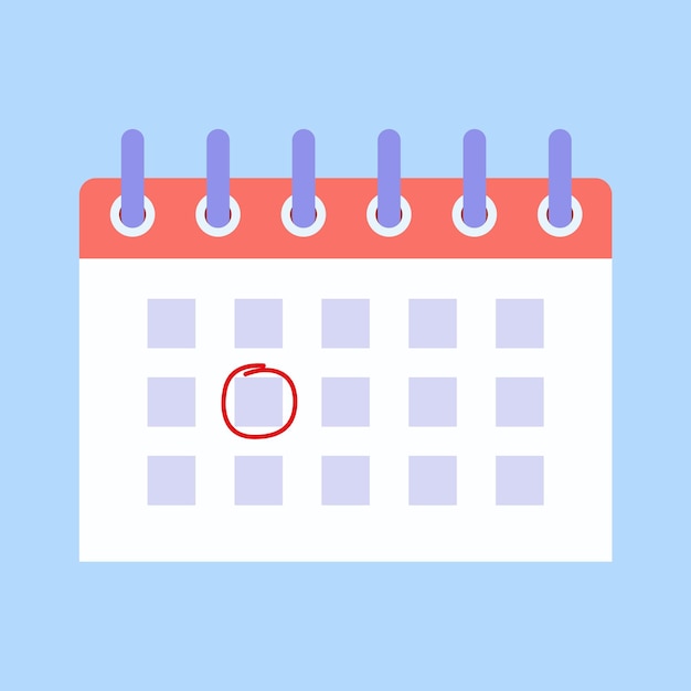 Calendar reminder date spiral icon