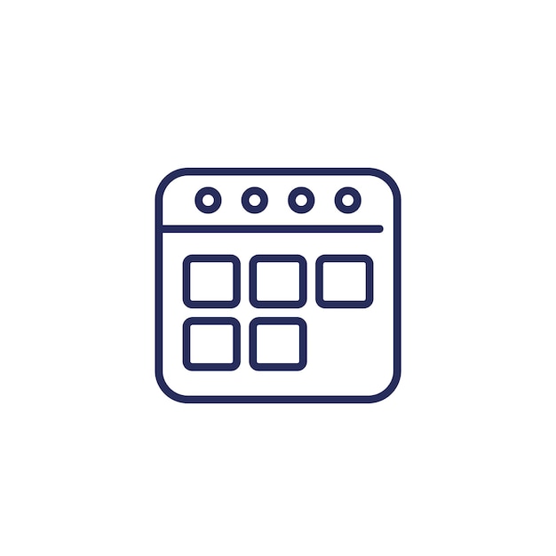 calendar or schedule icon line vector