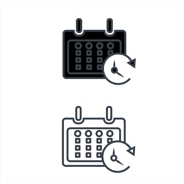 Calendar schedule icon stock illustration. Timer icon on white background