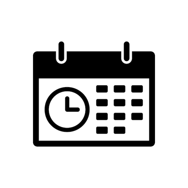 Calendar schedule vector icon on white background