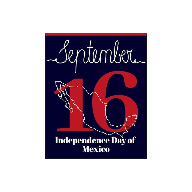 벡터 9월 16일 멕시코 독립 기념일을 주제로 한 달력 시트 벡터 그림
