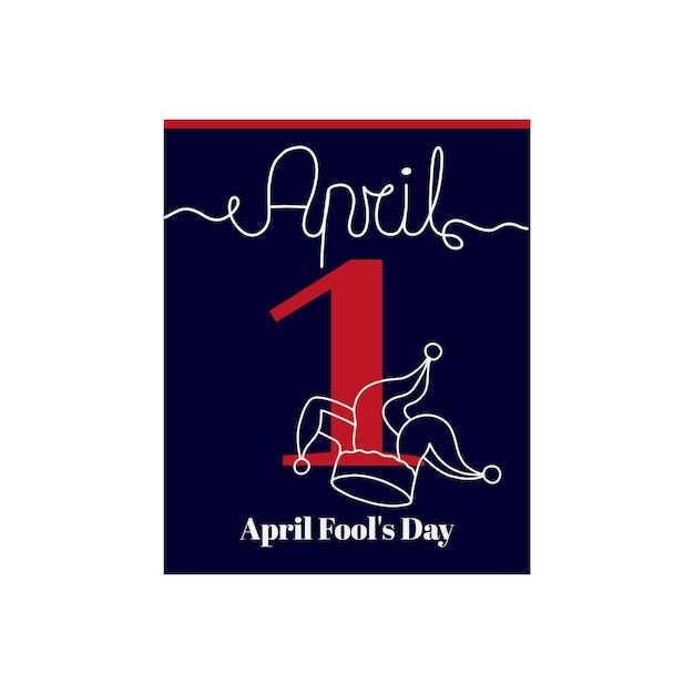 Calendar sheet, vector illustration on the theme of April Fool's Day on April 1th.