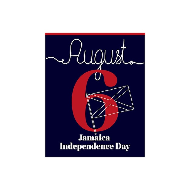 Foglio di calendario illustrazione vettoriale sul tema del giorno dell'indipendenza della giamaica il 6 agosto