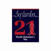 Vector calendar sheet vector illustration on the theme of world alzheimer's day on september 21