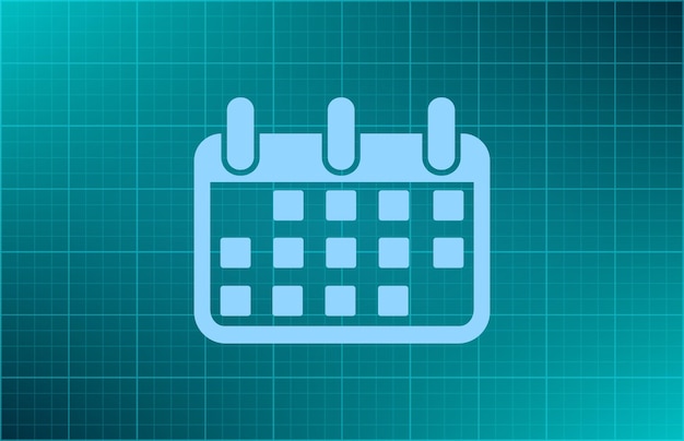 Calendar symbol Vector illustration on blue background Eps 10