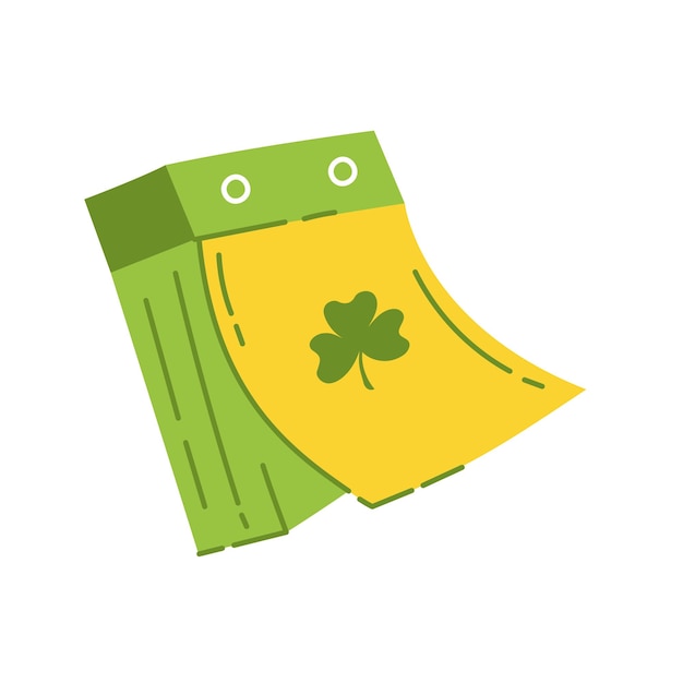 Calendar tearoff St Patrick's Day Vector illustration flat