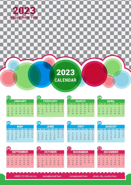 Calendar Template Design 2023