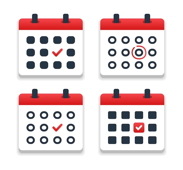 Calendar template in flat design with checkmark. Appointment concept