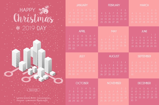 Vector calendar template with