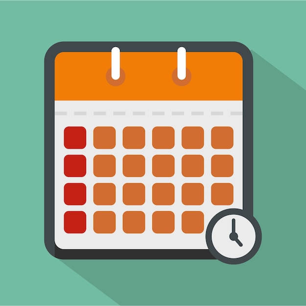 Calendar time icon Flat illustration of calendar time vector icon for web