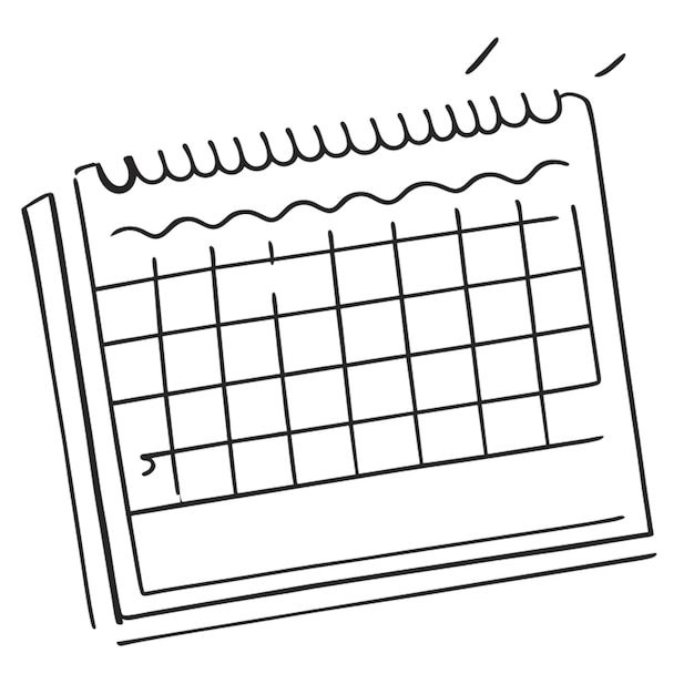 Vector calendar vector illustration doodle line art