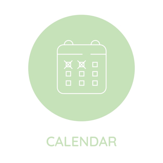 Vector calendar vector linear icon on background