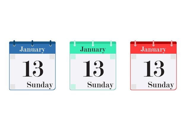 Calendario con calcolatrice e illustrazione del timer in tre stili