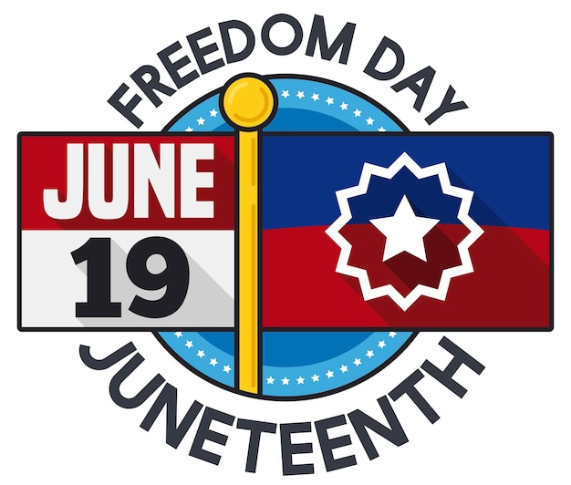 Calendario con bandiera juneteenth che ricorda la giornata della libertà