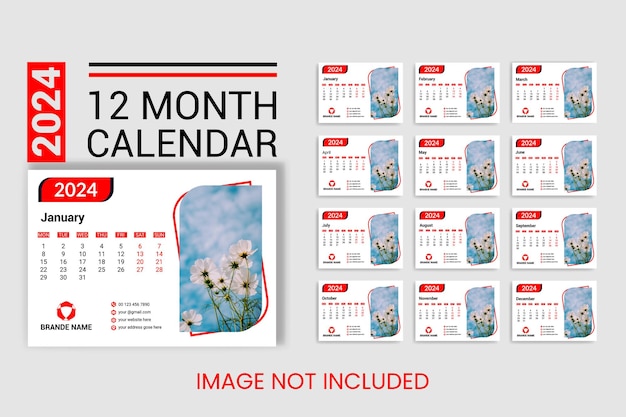 A calendar with a picture of a flower on it