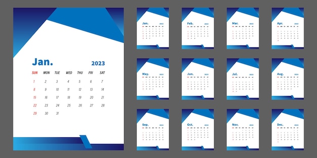 Vector calendar for year 2023 vector template