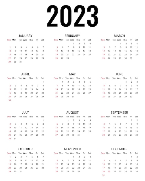 Календарь на 2023 год