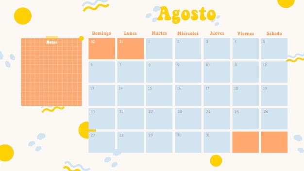 Calendario Agosto 2023