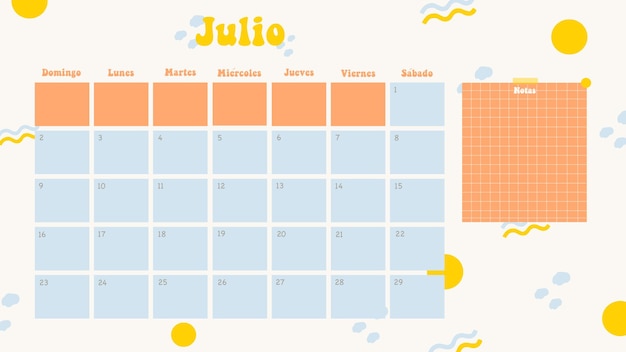 Calendario julio 2023