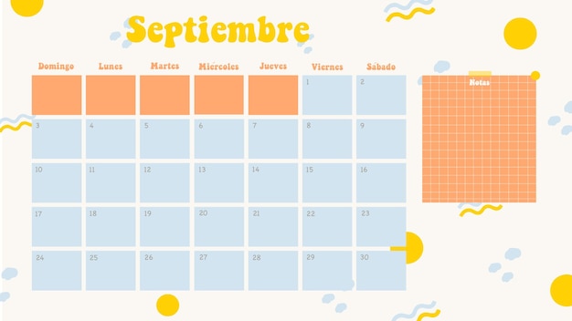 Calendario septiembre 2023