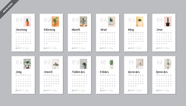 Vettore calendario nuovo design pulito modello