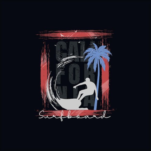 California beach club tipografia tshirt grafica vettori