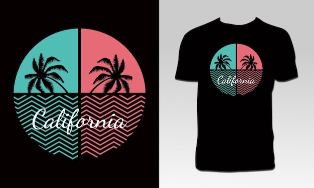 California Beach T Shirt Design