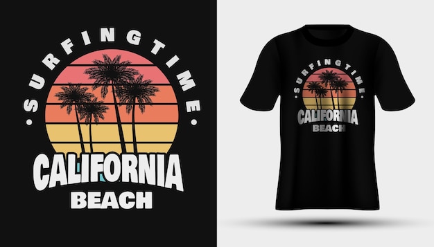 California beach t-shirt ontwerp