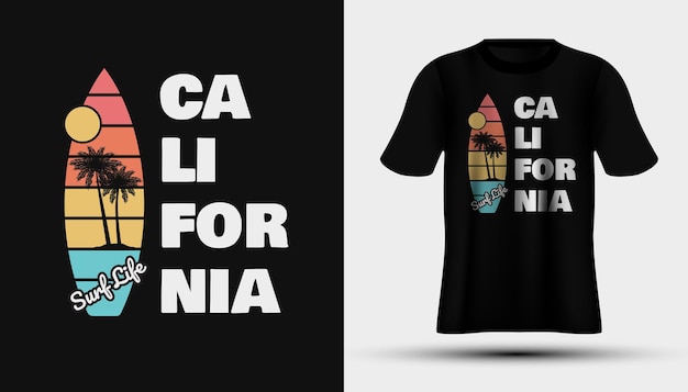 California beach t-shirt ontwerp