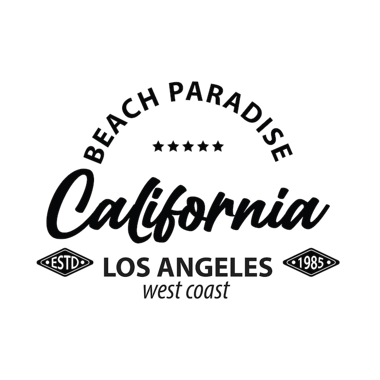 Vector california beach text vector illustrations for tshirt prints and other uses