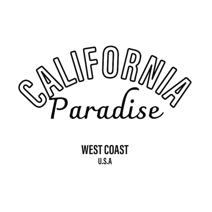 Vector california beach text vector illustrations for tshirt prints and other uses