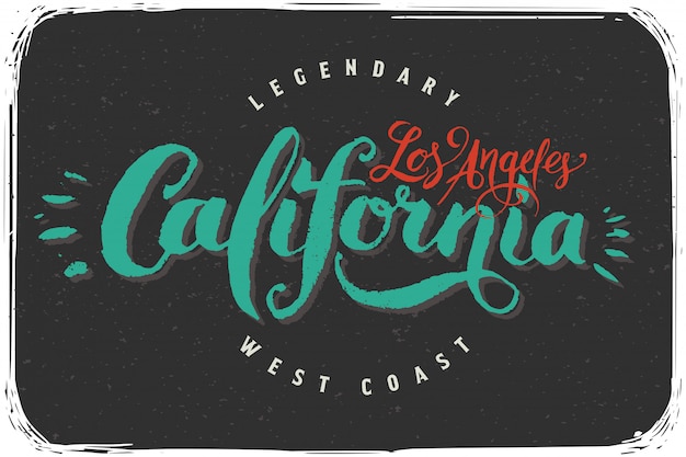 Vector california calligraphic poster