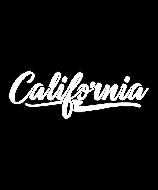 Design della t-shirt con calligrafia california