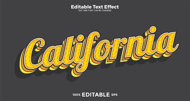 Vector california editable text effect in modern trend style