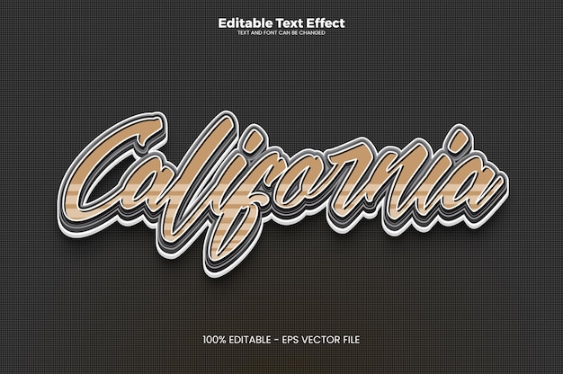 California Editable text effect in modern trend style