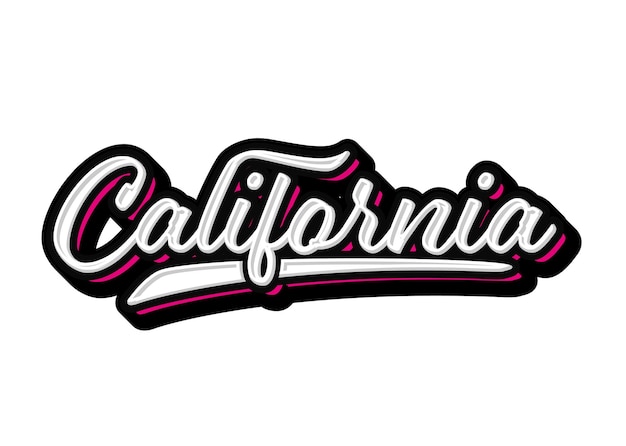 California Hand Lettering Typography Vector Template (Vector sjabloon voor handlettering in Californië)