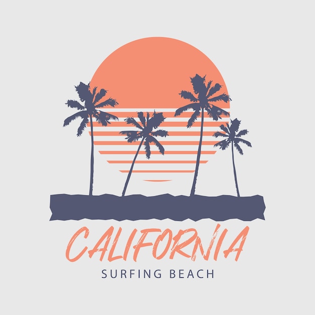 California illustration typography. perfect for t shirt design