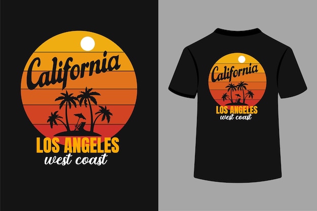 California Los Angeles West Coast T-Shirt Design.