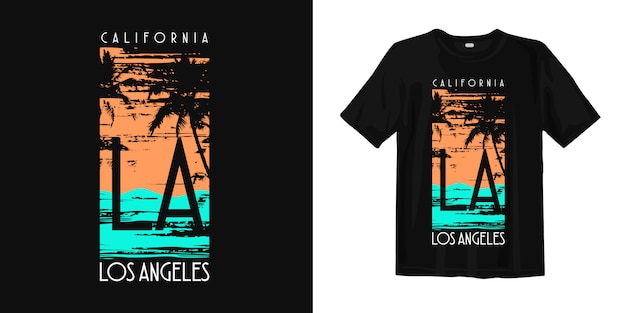 California los angeles with palm silhouette