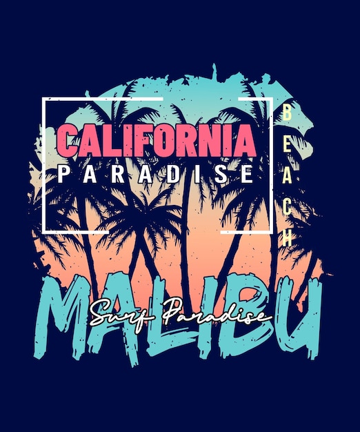 California malibu strand tshirt ontwerp