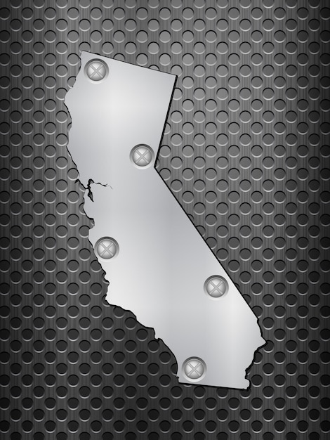 Vector california metal map