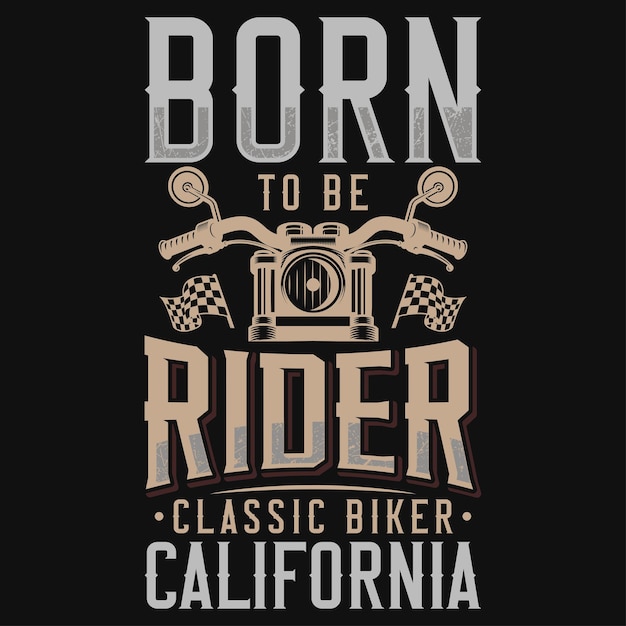 Design della maglietta grafica per la guida motociclistica della california